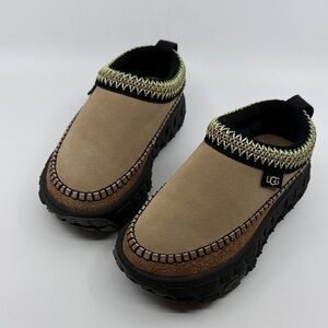 UGG Tan and Black Slippers with Green Accents